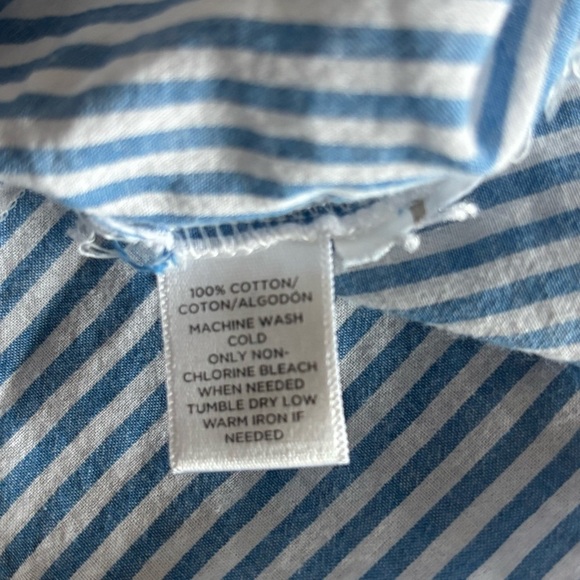 Womens Loft Striped Button Down Shirt Women’s Small Black White 3/4 Sleeve - Picture 3 of 7